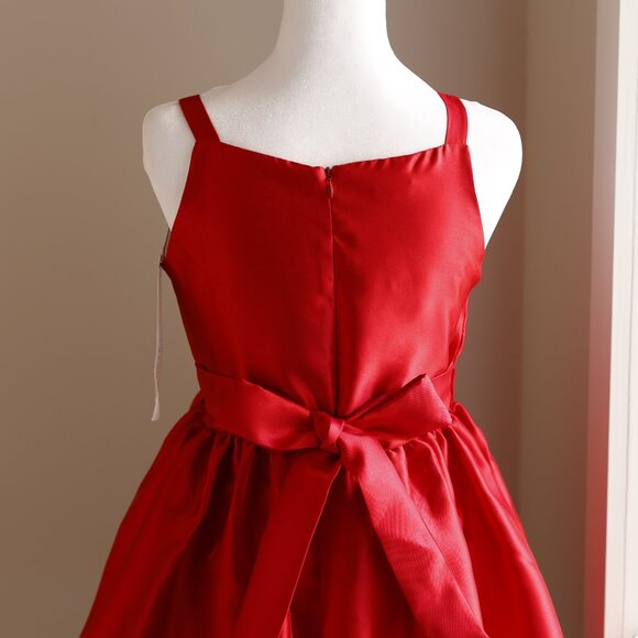 Red Formal Party Dress Embellished Waistline Homecoming Recital NWT Size 16 - Picture 6 of 7